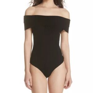 Free People Navy Blue Off-Shoulder Bodysuit‎